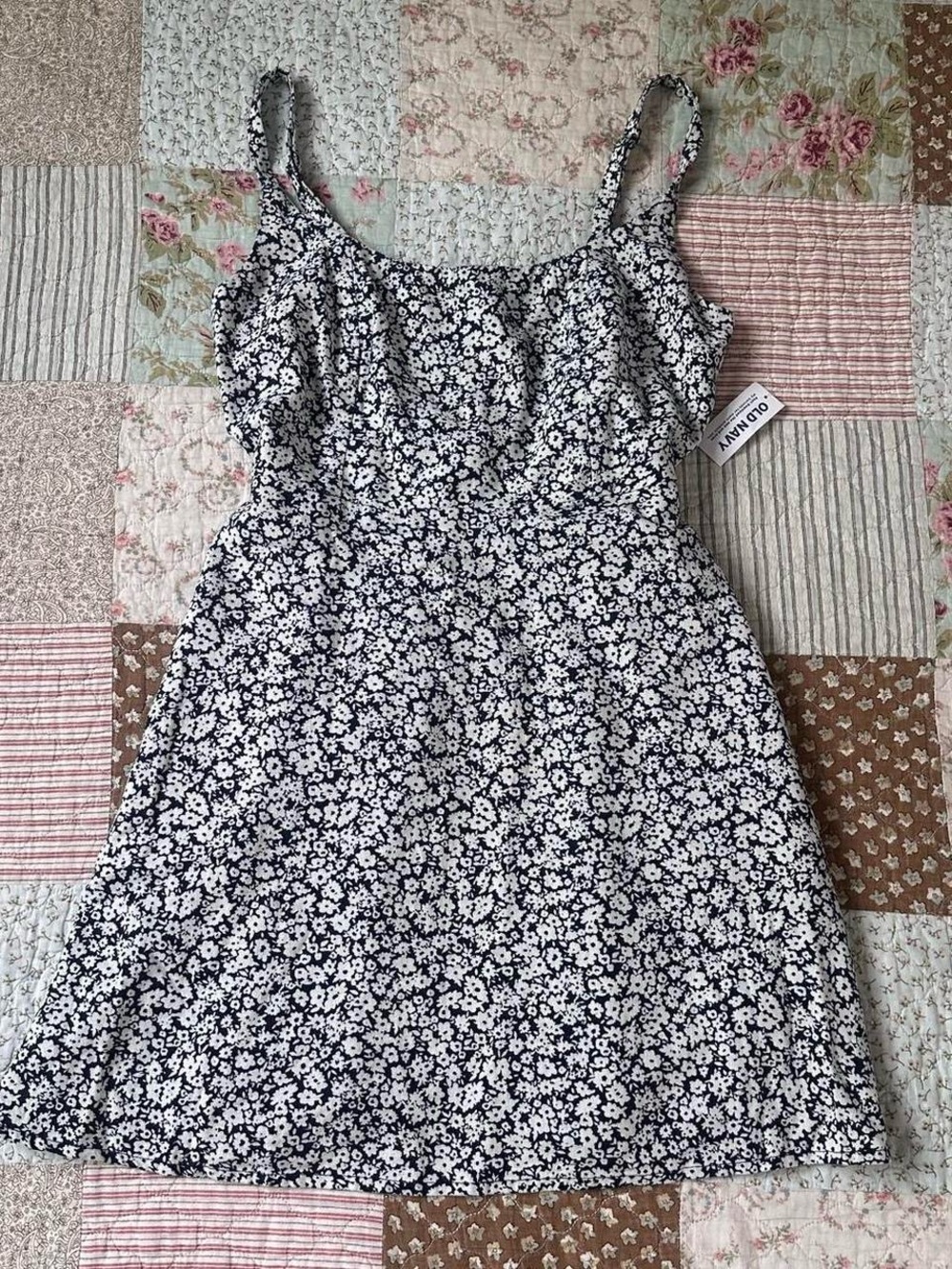 Old Navy NWT linen blend floral tank-top mini dress